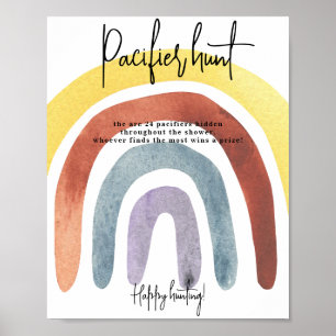 Watercolor Boho Rainbow Schnuller Jagd Poster
