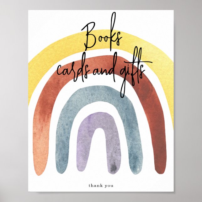 Watercolor Boho Regenbogen Karten und Geschenke Poster (Vorne)