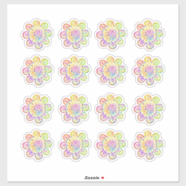 Watercolor Boho Style Sonnenblumen Aufkleber (Blatt)