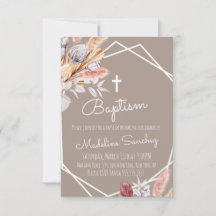 Watercolor Boho Taufe Gerahmte Kinderbetreuung