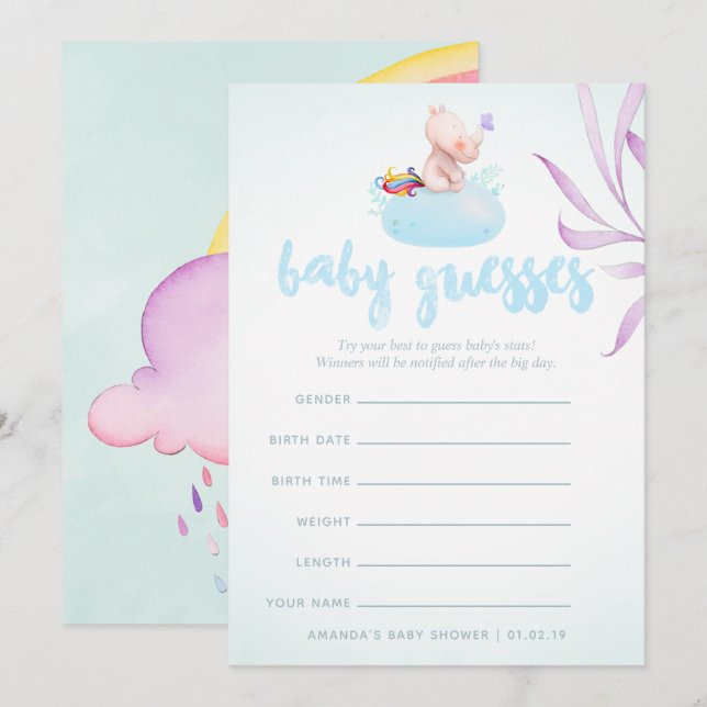 Watercolor Boho Tribal Baby Shows Game Einladung (Vorne/Hinten)
