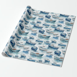 Watercolor Boote Wrapping Paper Geschenkpapier