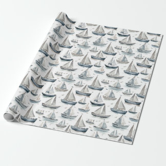 Watercolor Boote Wrapping Paper Geschenkpapier