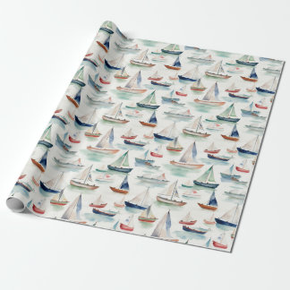 Watercolor Boote Wrapping Paper Geschenkpapier