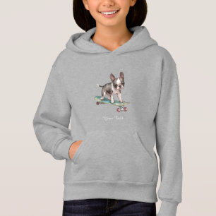 Watercolor Boston Terrier Kids Pullover Sweat - sh