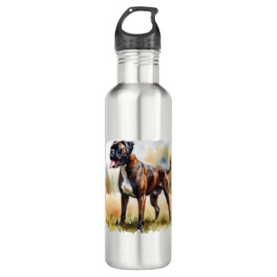Watercolor Boxer Dog Edelstahlflasche