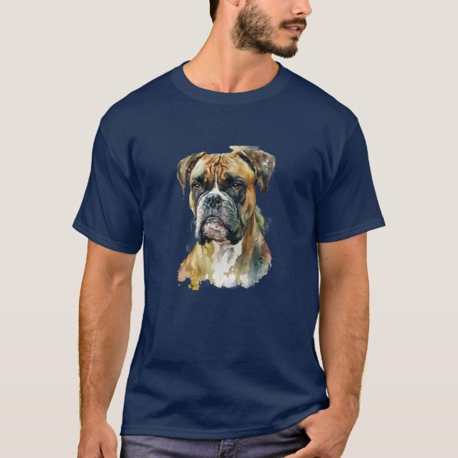 Watercolor Boxer Dog T-Shirt (Vorderseite)