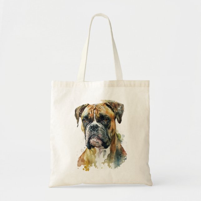 Watercolor Boxer Dog Tragetasche (Vorne)