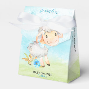 Watercolor Boy Sheep Baby Showfarm Geschenkschachtel