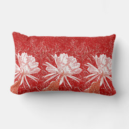 WaterColor Bramha Lotus Rotes Blumengeflecht Lendenkissen