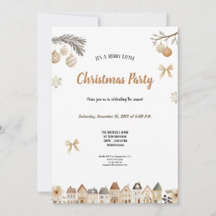 WATERCOLOR BRAUN UND GRAU WEIHNACHTSPARTY EINLADUNG