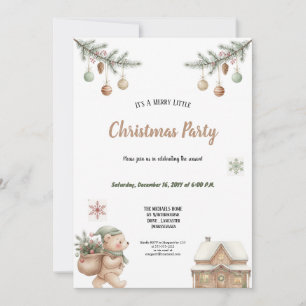 WATERCOLOR BRAUN UND GRÜNE WEIHNACHTSPARTY  EINLADUNG