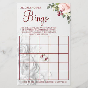 Watercolor Brautparty Bingo Spielkarte Flyer