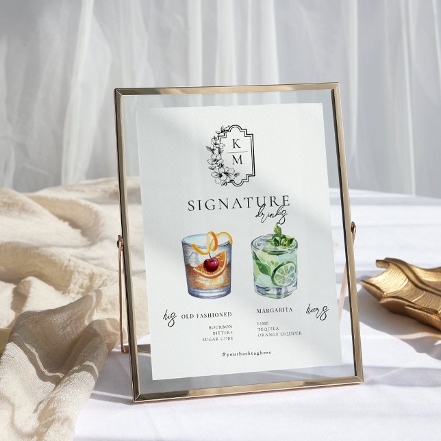Watercolor | Bride & Groom Signature Drink Poster (Von Creator hochgeladen)