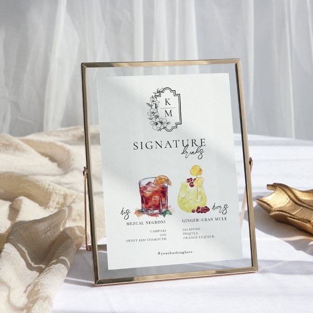 Watercolor | Bride & Groom Signature Drink Poster (Von Creator hochgeladen)