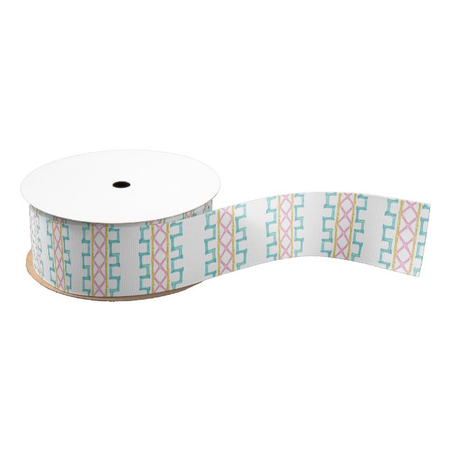 Watercolor Bright Mahjong Bamboo Ripsband (Spule)