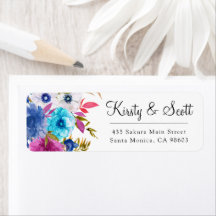 Watercolor Bright Summer Blume Hochzeitsadresse