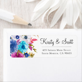 Watercolor Bright Summer Blume Hochzeitsadresse