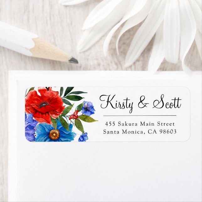 Watercolor Bright Summer Blume Hochzeitsadresse (Insitu)