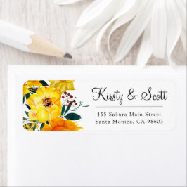 Watercolor Bright Summer Blume Hochzeitsadresse