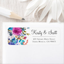 Watercolor Bright Summer Blume Hochzeitsadresse