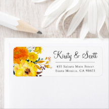 Watercolor Bright Summer Blume Hochzeitsadresse