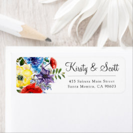 Watercolor Bright Summer Blume Hochzeitsadresse