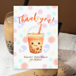 Watercolor-Bubble-Tea-Baby-Shower-Dankeschön Dankeskarte