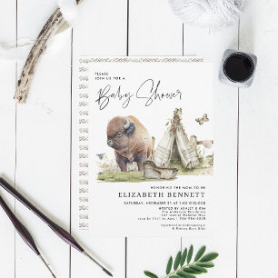 Watercolor-Büffel-Bison-Baby-Party