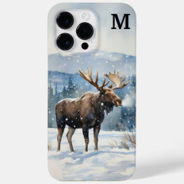 Watercolor Bull Moose in Winter Nature  Case-Mate iPhone 14 Pro Max Hülle
