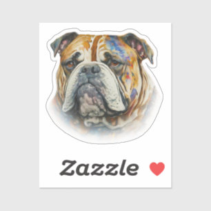Watercolor Bulldog Aufkleber