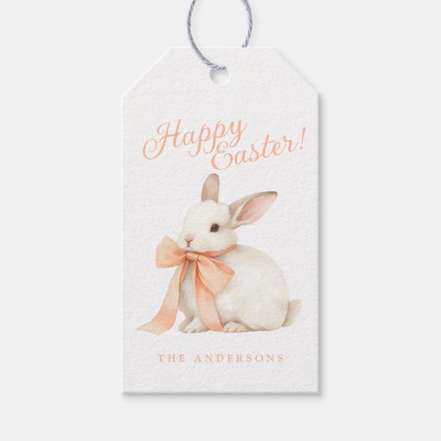 Watercolor Bunny Oster Geschenkanhänger (Vorderseite)