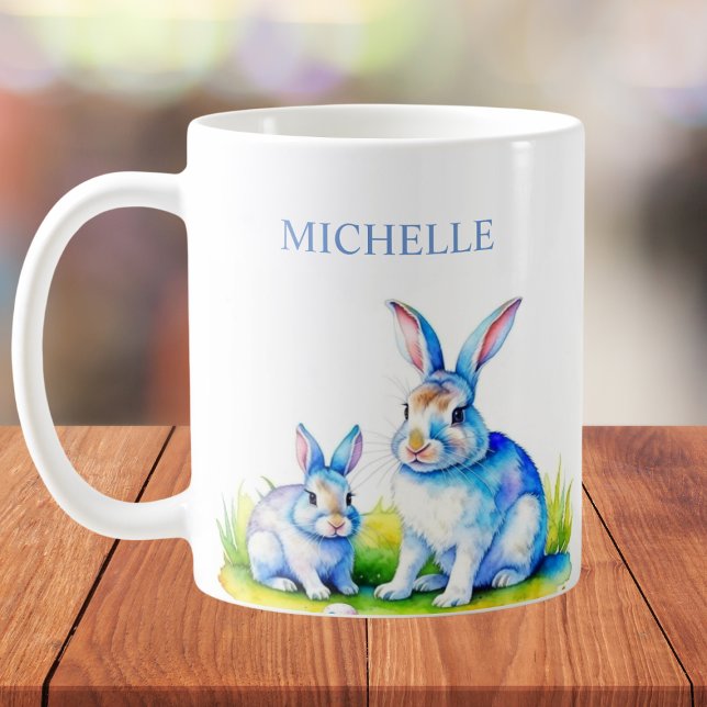 Watercolor Bunny Rabbit Oster Kaffeetasse (Von Creator hochgeladen)