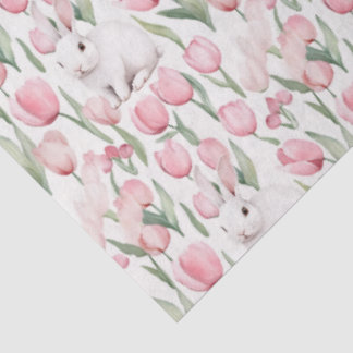 🌷🐇Watercolor Bunny & Tulip Easter  Seidenpapier