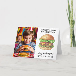 Watercolor Burger Party Geburtstag Vielen Dank Dankeskarte
