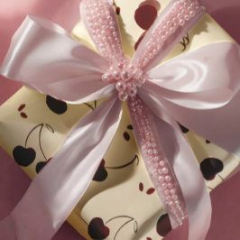 Watercolor Burgundy Cherries – Modern - Valentine Geschenkpapier