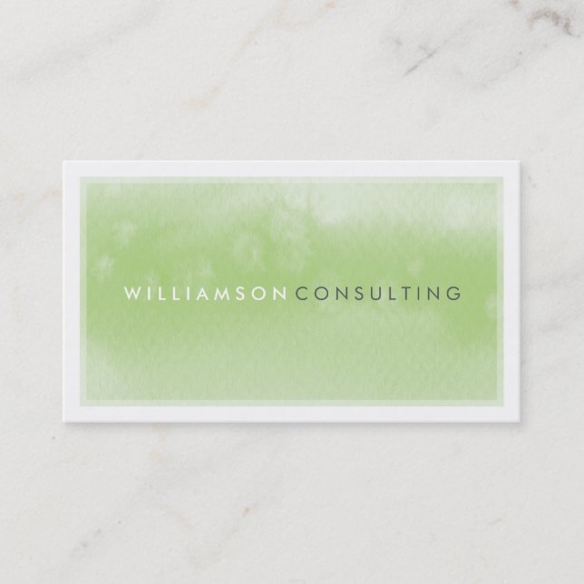 WATERCOLOR BUSINESS CARD :: Moderne, trendige grün Visitenkarte (Vorderseite)