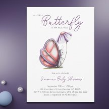 Watercolor Butterfly Girl Babydusche