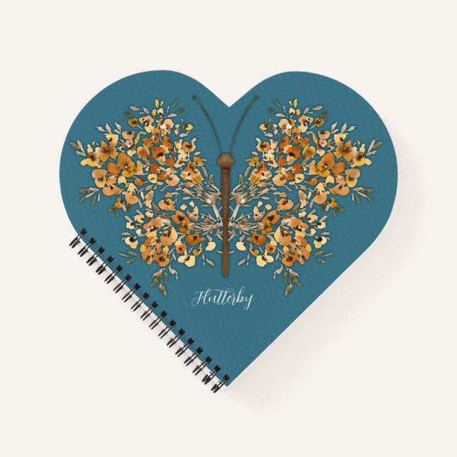 Watercolor Butterfly Heart Reflection Journal  (Devant)