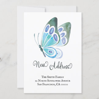 Watercolor Butterfly Neue Zuhause neue Adresse Ankündigung