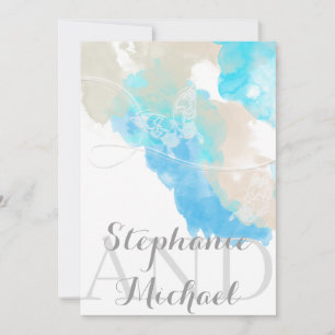 Watercolor Butterfly Ocean Shore Einladung zur Hoc
