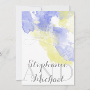 Watercolor Butterfly Periwinkle Wedding Einladung