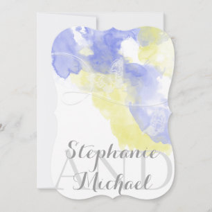 Watercolor Butterfly Periwinkle Wedding Einladung