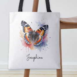 Watercolor Butterfly Red Admiral Custom Name  Tasche