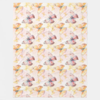 Watercolor Butterfly Whimsy Fleecedecke