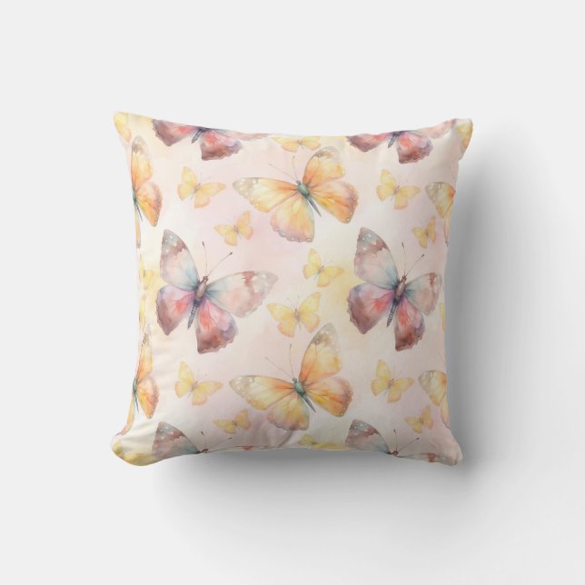 Watercolor Butterfly Whimsy Kissen (Vorderseite)