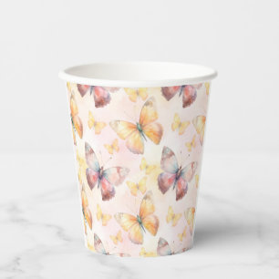 Watercolor Butterfly Whimsy Pappbecher