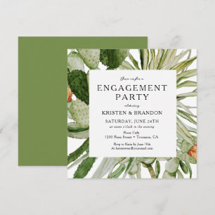 Watercolor Cactus Desert Engagement Party Invitati Einladung