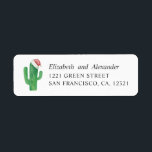 Watercolor Cactus. Santa Claus. Christmas address<br><div class="desc">Watercolor Christmas cactus address label.</div>