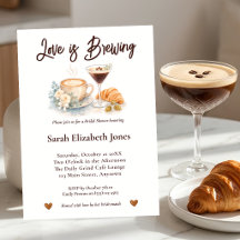 Watercolor Cafe Espresso Martini Brautparty